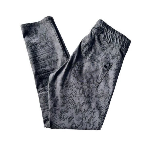 Bevy Flog Shely Women’s Sz 26 Black Gray Python Snake Pull On Pants - Picture 9 of 9